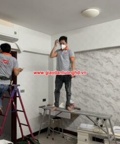 Giấy dán tường phòng ngủ xi măng