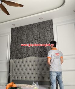 Giấy dán tường phòng ngủ giả đá